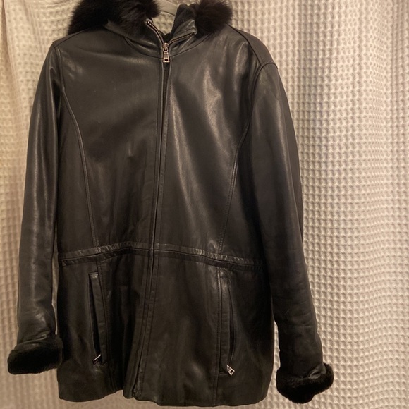 Andrew Marc Vintage Leather Winter Jacket with Fur Lining - Picture 2 of 11